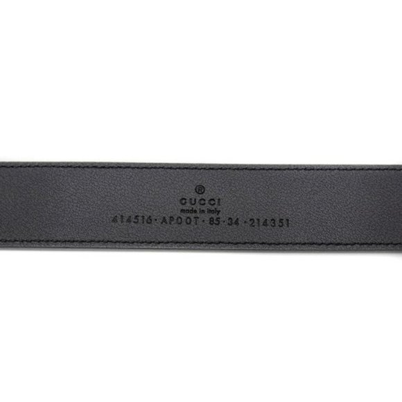 Gucci Leather Slim Black with Double G Buckle 85 34 414516 (Sku 6837) Belt main image 4